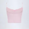 Top corto a canotta con ruches Livia Pointelle in rosa baby Top corto a canotta con ruches Livia Pointelle in rosa baby