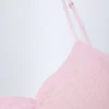 Top corto a canotta con ruches Livia Pointelle in rosa baby Top corto a canotta con ruches Livia Pointelle in rosa baby