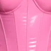 Top corto a corsetto con ferretti in vinile Cassandra, rosa Top corto a corsetto con ferretti in vinile Cassandra, rosa