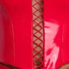 Top corto a corsetto con scollo all’americana e lacci in vinile Ophelia, colore rosso fuoco Top corto a corsetto con scollo all’americana e lacci in vinile Ophelia, colore rosso fuoco