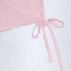 Top corto avvolgente Lou in punto raso rosa confetto Top corto avvolgente Lou in punto raso rosa confetto