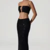 Top corto con cut-out decorato Ariana in nero Top corto con cut-out decorato Ariana in nero