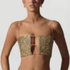 Top corto con cut-out decorato Ariana in oro Top corto con cut-out decorato Ariana in oro