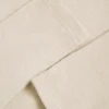 Top corto con scollo a V in jersey spazzolato, color ecru Top corto con scollo a V in jersey spazzolato, color ecru