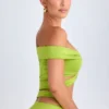 Top corto con spalline scoperte e cut-out Zene in verde lime Top corto con spalline scoperte e cut-out Zene in verde lime