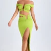 Top corto con spalline scoperte e cut-out Zene in verde lime Top corto con spalline scoperte e cut-out Zene in verde lime