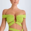Top corto con spalline scoperte e cut-out Zene in verde lime Top corto con spalline scoperte e cut-out Zene in verde lime