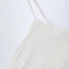 Top corto con volant in punto ruched Livia, bianco Top corto con volant in punto ruched Livia, bianco