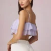 Top corto con volant Lacie in lilla Top corto con volant Lacie in lilla
