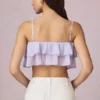 Top corto con volant Lacie in lilla Top corto con volant Lacie in lilla