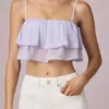 Top corto con volant Lacie in lilla Top corto con volant Lacie in lilla