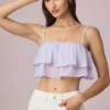 Top corto con volant Lacie in lilla Top corto con volant Lacie in lilla