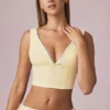 Top corto Magda con fiocco a righe giallo limone Top corto Magda con fiocco a righe giallo limone