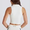 Top corto polo Soft Active in avorio Top corto polo Soft Active in avorio