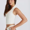Top corto polo Soft Active in avorio Top corto polo Soft Active in avorio