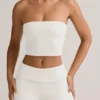 Top corto senza spalline Verna in modal bianco Top corto senza spalline Verna in modal bianco