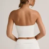 Top corto senza spalline Verna in modal bianco Top corto senza spalline Verna in modal bianco