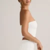 Top corto senza spalline Verna in modal bianco Top corto senza spalline Verna in modal bianco