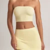 Top corto senza spalline Verna in modal, colore Lemon Sherbet Top corto senza spalline Verna in modal, colore Lemon Sherbet