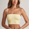 Top corto senza spalline Verna in modal, colore Lemon Sherbet Top corto senza spalline Verna in modal, colore Lemon Sherbet