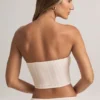 Top corto senza spalline Verna in modal con stampa a righe Top corto senza spalline Verna in modal con stampa a righe