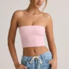 Top corto senza spalline Verna in modal rosa confetto Top corto senza spalline Verna in modal rosa confetto