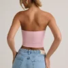 Top corto senza spalline Verna in modal rosa confetto Top corto senza spalline Verna in modal rosa confetto