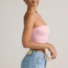 Top corto senza spalline Verna in modal rosa confetto Top corto senza spalline Verna in modal rosa confetto