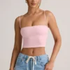 Top corto senza spalline Verna in modal rosa confetto Top corto senza spalline Verna in modal rosa confetto
