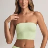 Top corto senza spalline Verna in modal, verde salvia Top corto senza spalline Verna in modal, verde salvia