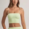 Top corto senza spalline Verna in modal, verde salvia Top corto senza spalline Verna in modal, verde salvia