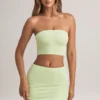 Top corto senza spalline Verna in modal, verde salvia Top corto senza spalline Verna in modal, verde salvia