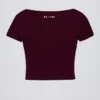 Top corto Soft Active con scollo a cuore in bordeaux Top corto Soft Active con scollo a cuore in bordeaux