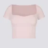 Top corto Soft Active con scollo a cuore in rosa balletto Top corto Soft Active con scollo a cuore in rosa balletto