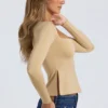 Top Fiora in Modal con scollo a cuore in color sabbia Top Fiora in Modal con scollo a cuore in color sabbia