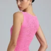 Top Gracie con collo alto e allacciatura decorata in rosa bubblegum Top Gracie con collo alto e allacciatura decorata in rosa bubblegum