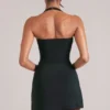 Top lungo con scollo all’americana Vita in nero Top lungo con scollo all’americana Vita in nero