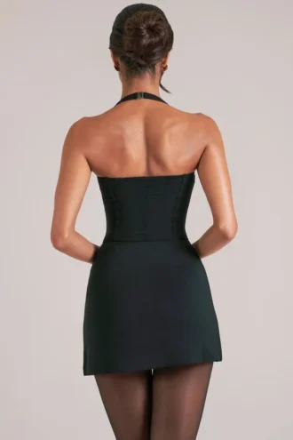 Top lungo con scollo all’americana Vita  in nero