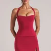 Top lungo con scollo all’americana Vita in rosso ciliegia Top lungo con scollo all’americana Vita in rosso ciliegia