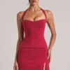 Top lungo con scollo all’americana Vita in rosso ciliegia Top lungo con scollo all’americana Vita in rosso ciliegia