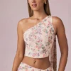 Top monospalla con dettaglio a sciarpa Rae con stampa floreale Primrose Top monospalla con dettaglio a sciarpa Rae con stampa floreale Primrose