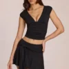Top Nalia in modal con scollo profondo, nero Top Nalia in modal con scollo profondo, nero