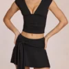 Top Nalia in modal con scollo profondo, nero Top Nalia in modal con scollo profondo, nero