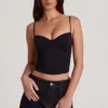Top nero con spalline e ferretto in TENCEL™ Modal Top nero con spalline e ferretto in TENCEL™ Modal