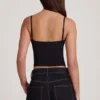 Top nero con spalline e ferretto in TENCEL™ Modal Top nero con spalline e ferretto in TENCEL™ Modal