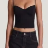 Top nero con spalline e ferretto in TENCEL™ Modal Top nero con spalline e ferretto in TENCEL™ Modal