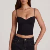 Top nero con spalline e ferretto in TENCEL™ Modal Top nero con spalline e ferretto in TENCEL™ Modal