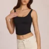 Top Norelle in Modal con lacci sul retro, colore nero Top Norelle in Modal con lacci sul retro, colore nero