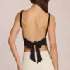 Top Norelle in Modal con lacci sul retro, colore nero Top Norelle in Modal con lacci sul retro, colore nero