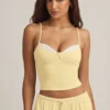 Top pigiama canotta Isalie in modal giallo pastello Top pigiama canotta Isalie in modal giallo pastello
